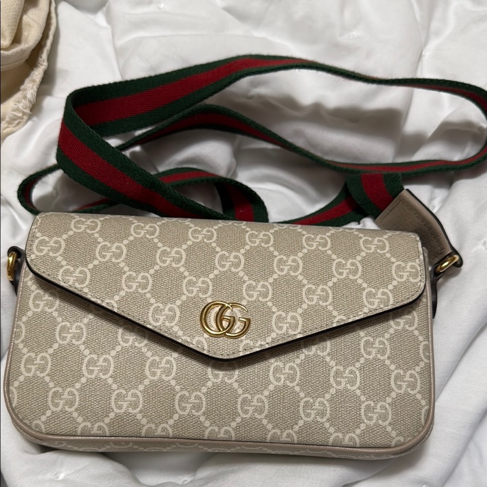 Gucci Beige Monogram Crossbody Bag
